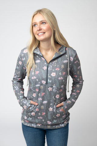 Wildflower Meadow Half Zip Hoodie