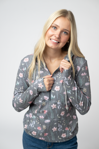 Wildflower Meadow Half Zip Hoodie