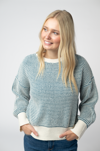 Teal and Ivory Sweater
