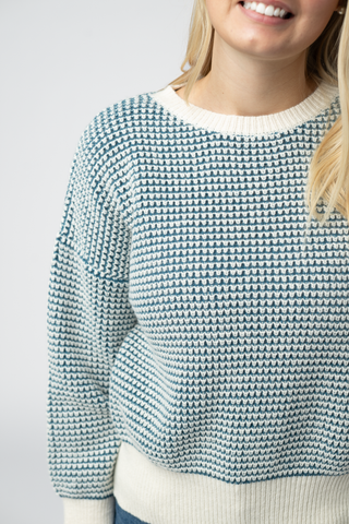 Teal and Ivory Sweater