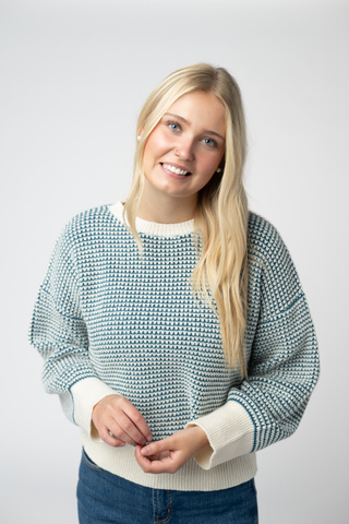 Teal and Ivory Sweater
