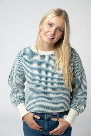 Teal and Ivory Sweater