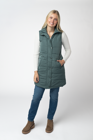 Teal Harlowe Long Vest