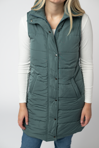 Teal Harlowe Long Vest