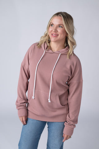 Rose Ribbed Hoodie