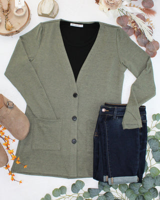 Heather Olive Cardigan