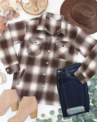 Brown Plaid Shacket