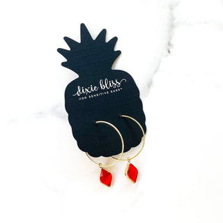 Fanciful Hoops in Marilyn's Lipstick Earrings