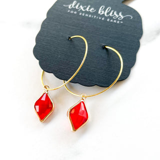 Fanciful Hoops in Marilyn's Lipstick Earrings