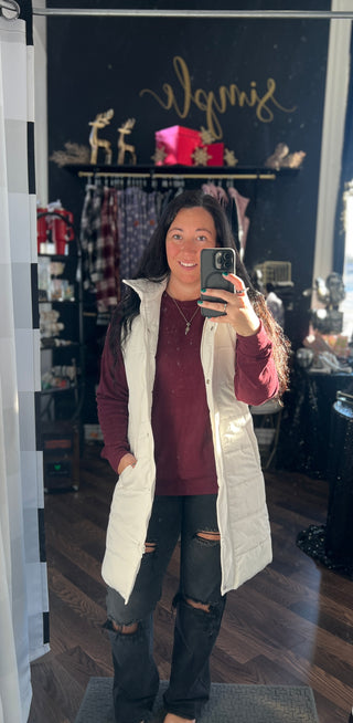 Cream Harlowe Long Vest