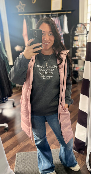 Blush Harlowe Long Vest - available S-3X