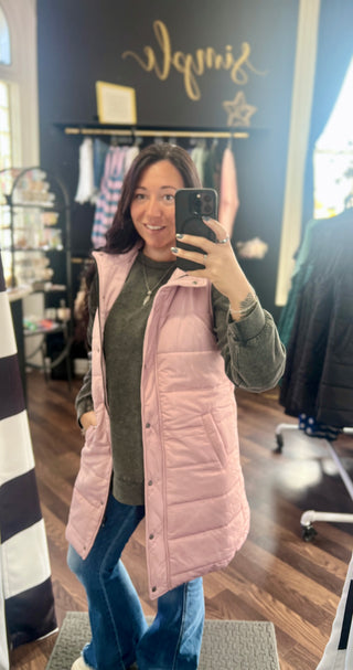 Blush Harlowe Long Vest - available S-3X