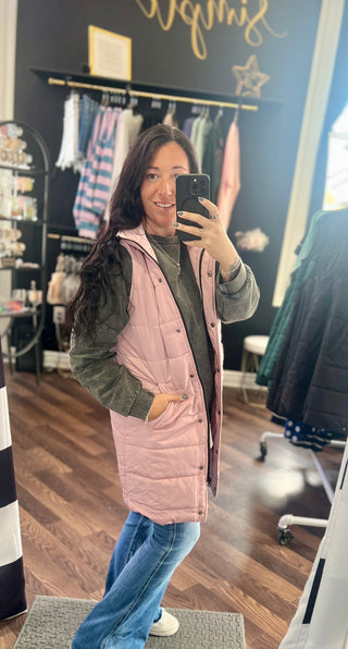 Blush Harlowe Long Vest - available S-3X