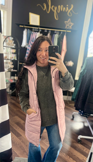 Blush Harlowe Long Vest - available S-3X