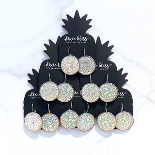 Diamond Druzy Glam Leverback Earrings