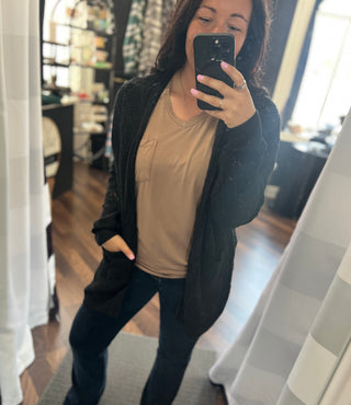 Mocha Relaxed V-Neck Top