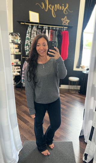 The Corinne Seed Stitch Sweater - Charcoal