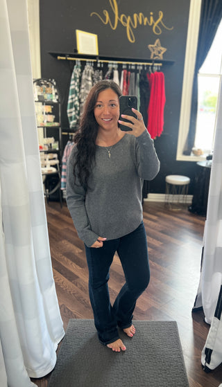 The Corinne Seed Stitch Sweater - Charcoal