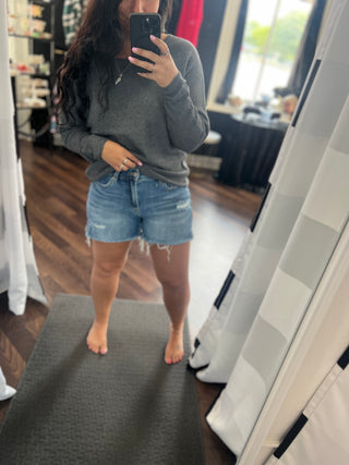 Raw Hem Denim Shorts