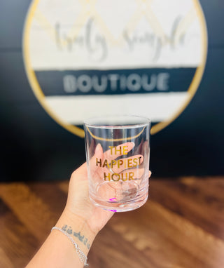 The Happiest Hour Rocks Glass