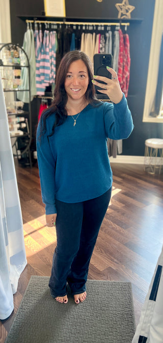 *Last One* The Corinne Seed Stitch Sweater - Teal