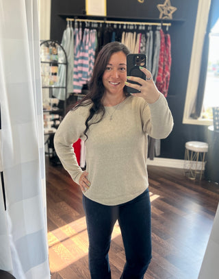 *Last One* The Corinne Seed Stitch Sweater - Oatmeal