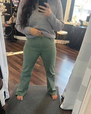 Olive Wide Leg Jeans
