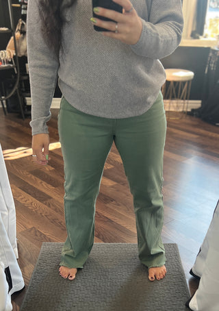 Olive Wide Leg Jeans