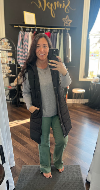 Olive Wide Leg Jeans