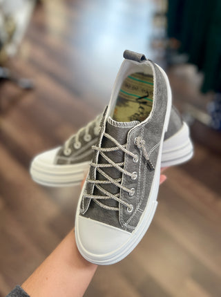 Grey Tooled Sparkle Lace Tennies