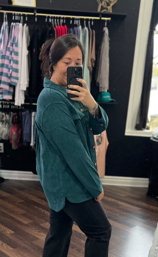 Jade Corduroy Shacket