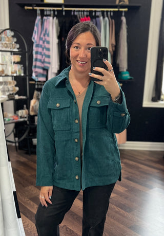 Jade Corduroy Shacket