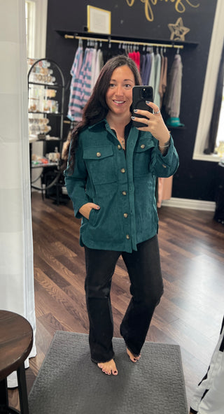 Jade Corduroy Shacket