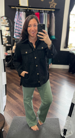 Black Corduroy Shacket