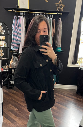 Black Corduroy Shacket