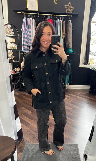 Black Corduroy Shacket