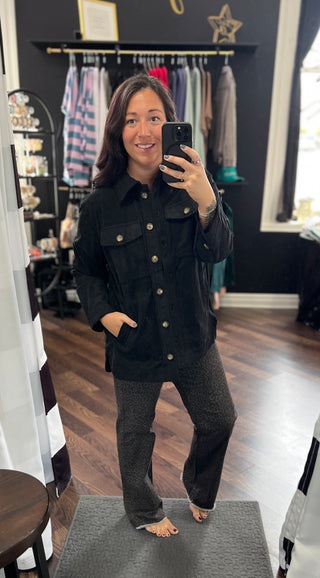 Black Corduroy Shacket