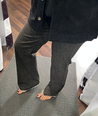 Cheetah Wide Leg Jeans