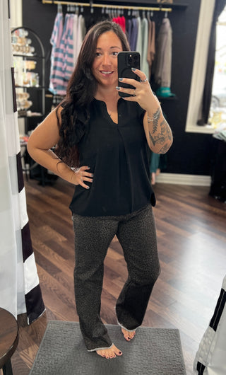 Cheetah Wide Leg Jeans