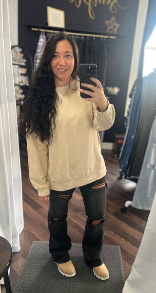 Black Straight Distressed Jeans