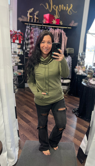 Olive Cloud Funnel Neck