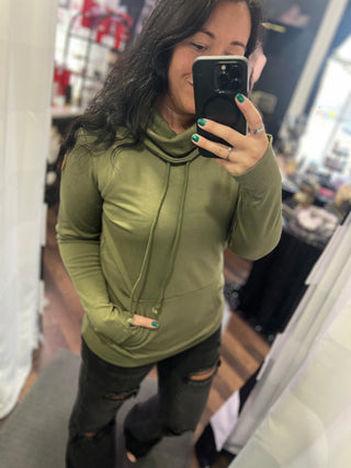 Olive Cloud Funnel Neck