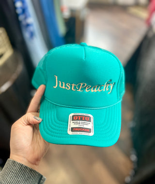 Just Peachy Embroidered Trucker Hat