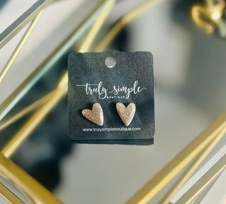 Champagne Shimmer Heart Earrings