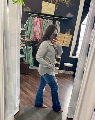 Grey Scuba Half Zip Pullover