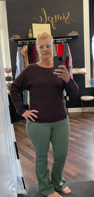 The Corinne Seed Stitch Sweater - Chocolate