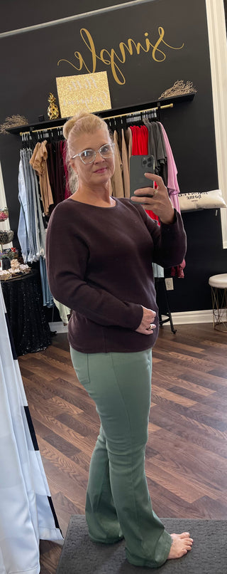 The Corinne Seed Stitch Sweater - Chocolate