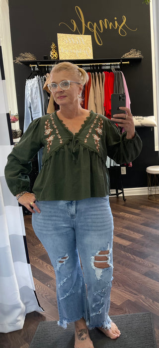 The Mathilda Blouse - Olive