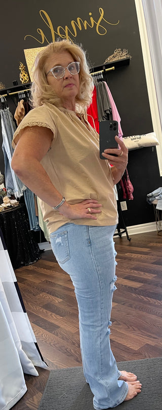 *RESTOCK* Light Wash Straight Distressed Jeans