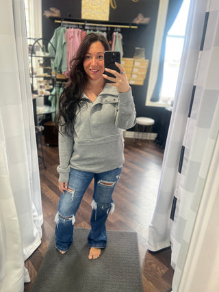 Grey Scuba Half Zip Pullover